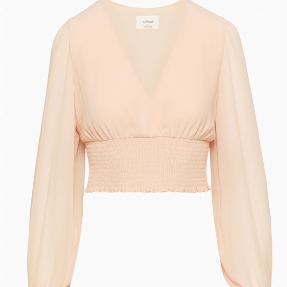 XS Aritzia Pale Birch Wistful Blouse - Picture 1 of 3